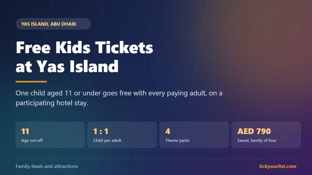 Free kids tickets at Yas Island family deals and attractions